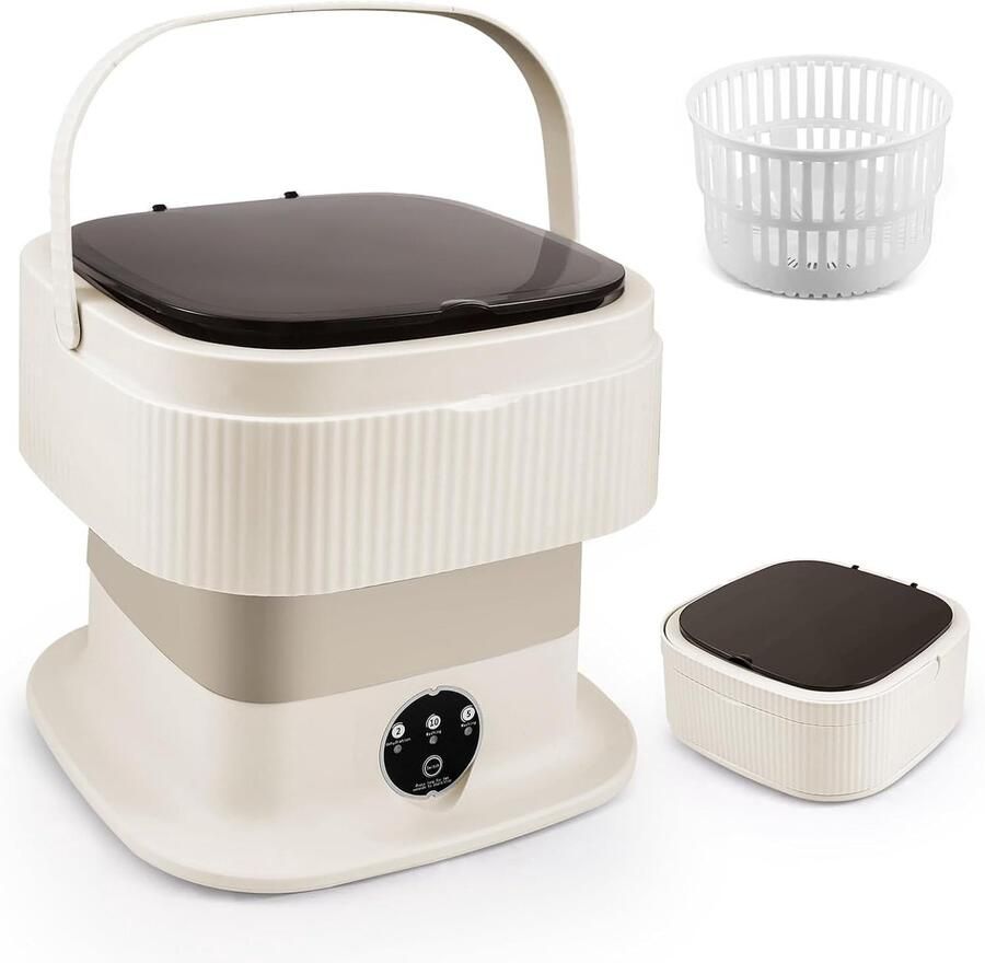 Mini Wasmachine 11L Opvouwbaar met Centrifuge Draagbaar voor Reizen Camping en Studenten