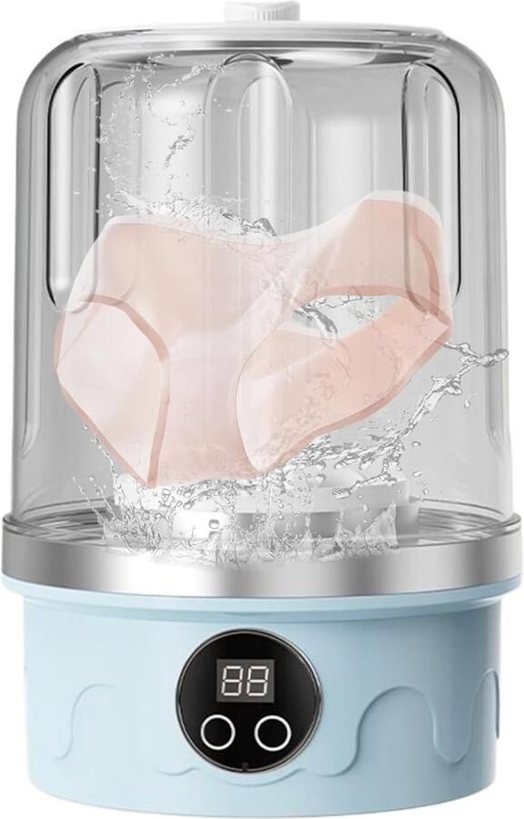 Reiswasmachine Mini Wasmachine Draagbaar Wassen USB Oplaadbaar 14.2 x 21.2 cm Blauw