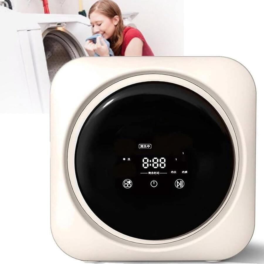 Mini Wasmachine Automatische Dryer Ondergoed Wassen Smart Zelfreinigend 3.7kg Capaciteit Wit
