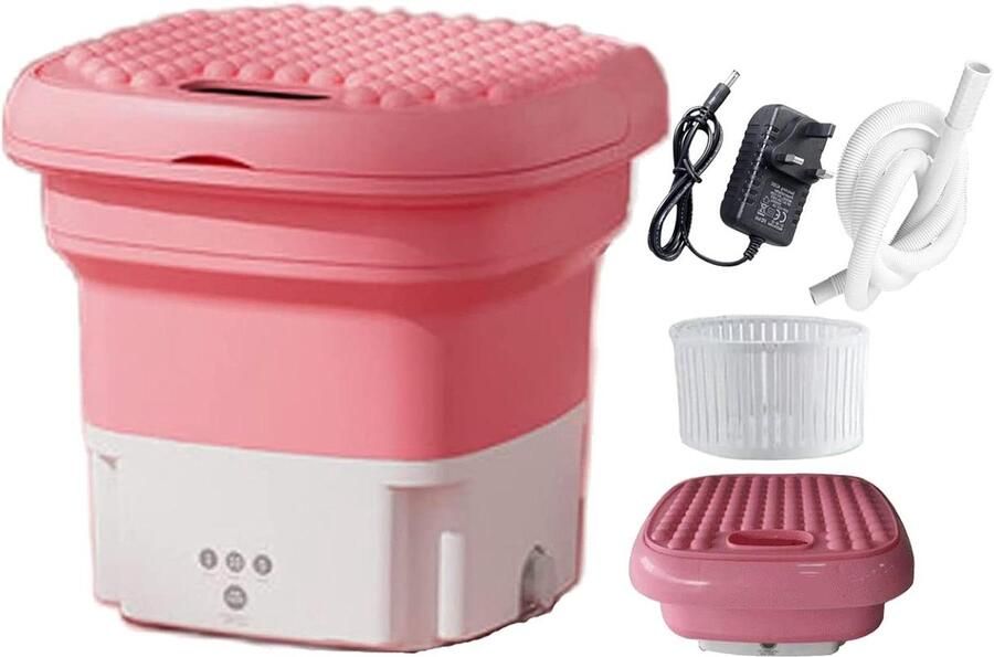 Mini Wasmachine Compact Apparaat Kleine Wasjes Tijdinstelling 2.8 Liter Wit