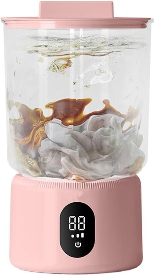 Ondergoed Wasmachine Mini Wasserette Draagbaar Wassen Draadloos Gemak 1 Liter Roze
