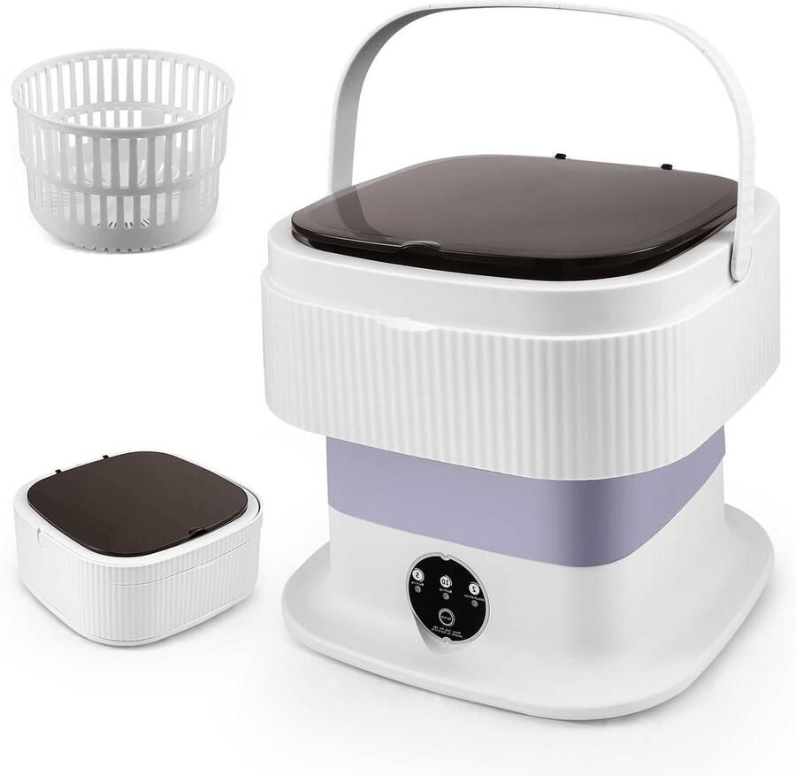 Mini Wasmachine Compacte Wasmachine Kleine Was Ingebouwde Centrifuge 11 Liter Paars - Foto 1