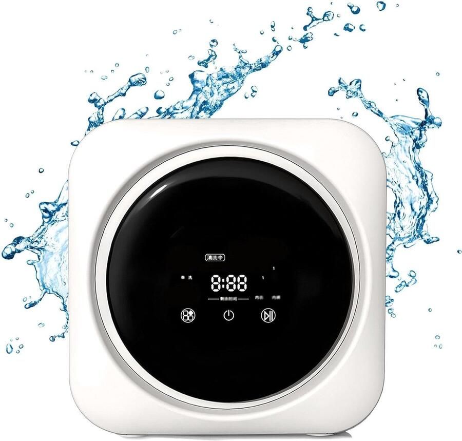 Mini Wasmachine Compacte Wasmachine Ondergoed Hygiënisch Wassen en Drogen 35 Liter Capaciteit Wit