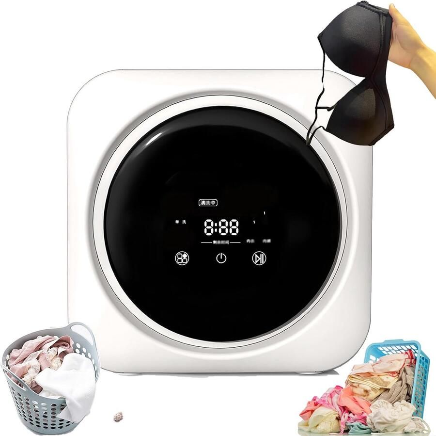 Mini Wasmachine Compacte Wasmachine Ondergoed Wassen Was Droog Combinatie 3.5 Liter Wit