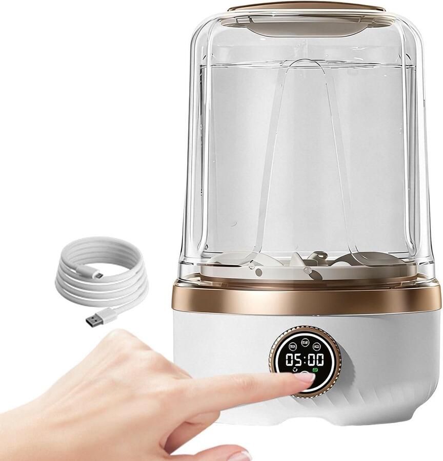 Mini-wasmachine Compacte wasser Kleine wasjes Draadloze mobiliteit 2 liter Wit