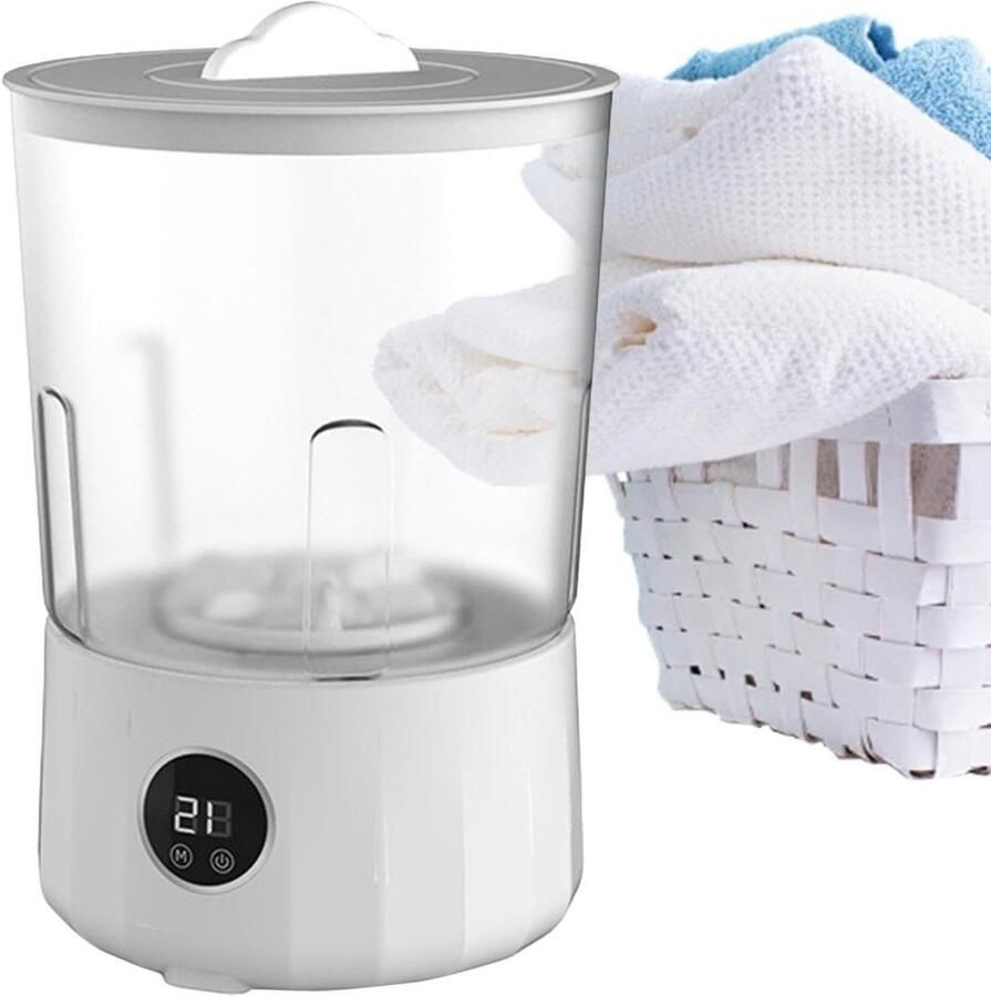 Mini Wasmachine Draagbaar Apparaat Kleding Reinigen Oplaadbaar Ontwerp 15 Liter Wit