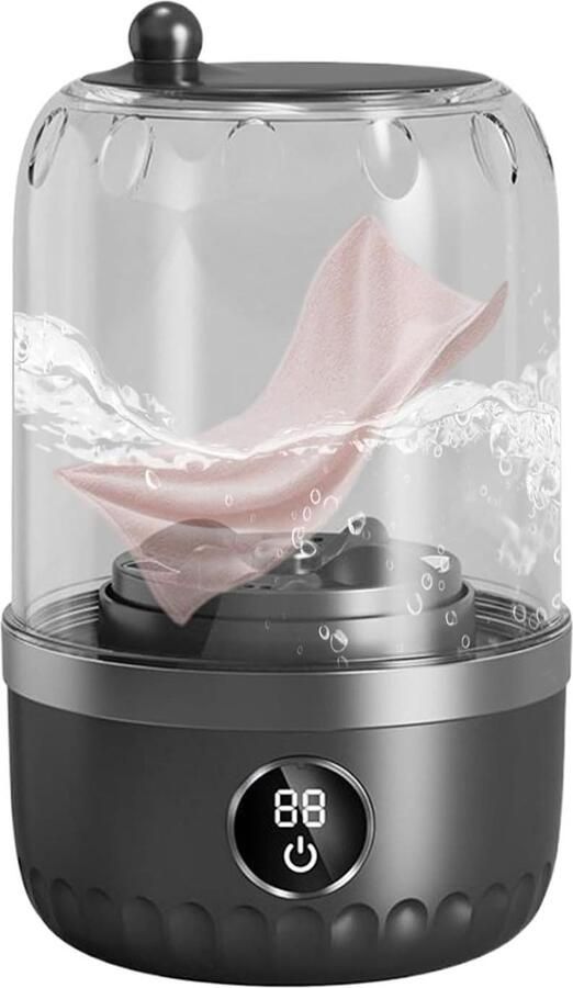 Mini wasmachine Draagbaar apparaat Kleine ladingen wassen Compact en lichtgewicht 1 Liter Zwart