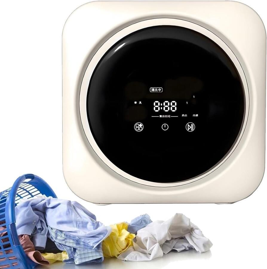 Mini Wasmachine Draagbare Droger Ondergoed Wassen 3-in-1 Wassen Drogen 3.5L Wit
