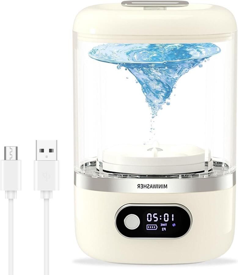 Mini wasmachine Draagbare helper Kleine wasjes Compact ontwerp 205 cm Wit