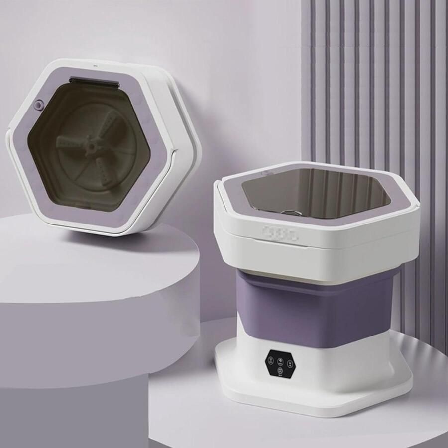Mini Wasmachine Draagbare Opvouwbaar Ondergoed Wassen Ozon en Blauw Licht 4000 Gram Paars