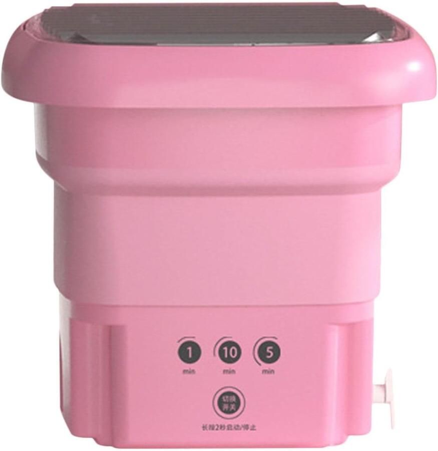 Mini wasmachine Draagbare opvouwbare wasmachine Persoonlijk wassen Met afvoermand 134 x 177 x 134 cm Roze