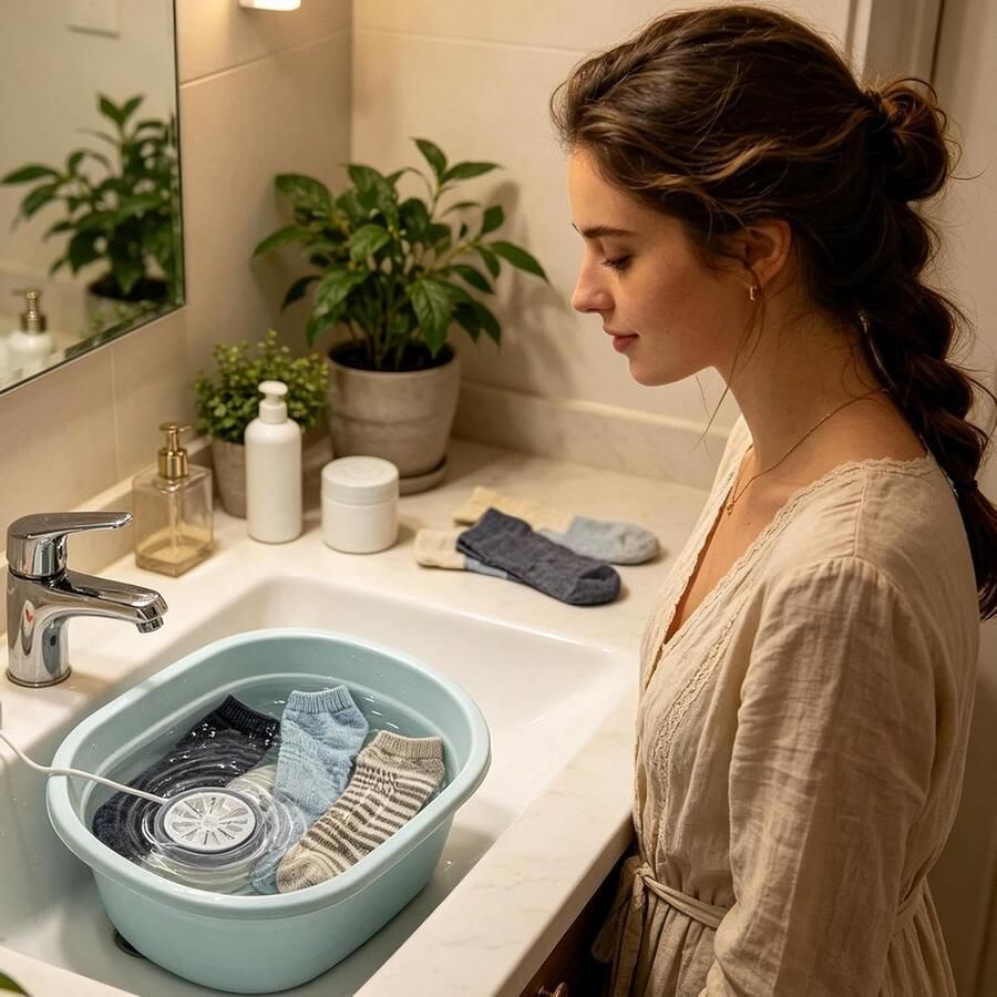 Mini-wasmachine Draagbare reiniger Delicate kleding wassen Energiezuinig ontwerp 6.5 x 11 x 6.5 cm Grijs