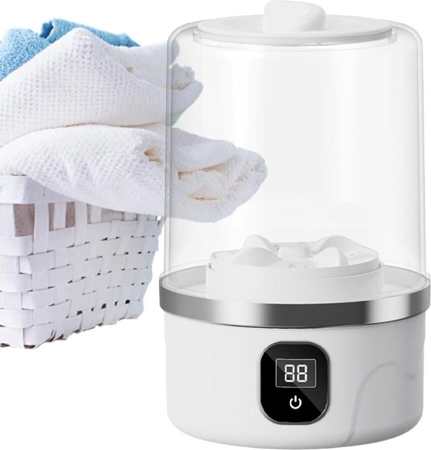 Mini wasmachine-kleine wasmachine-camping wasmachine-Kleine wasmachine Mini-wasmachine voor ondergoed Oplaadapparaat voor babykleding handdoeken sokken en delicate kleding wit 12 5x12 5x20cm