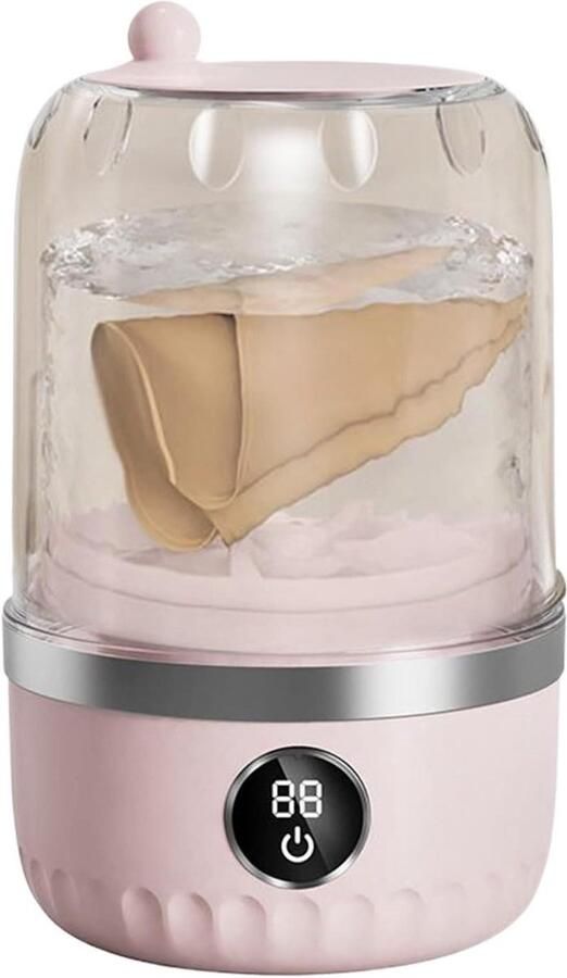 Mini Wasmachine Draagbare Reiniger Kleine Wasjes Trillingsvrij Ontwerp 1 Liter Roze