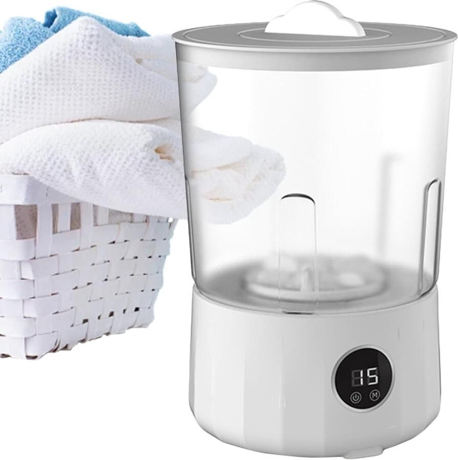 Mini Wasapparaat Draagbare Wasmachine Kleine Kleding Wassen Oplaadbaar en Draagbaar 15 Liter Wit
