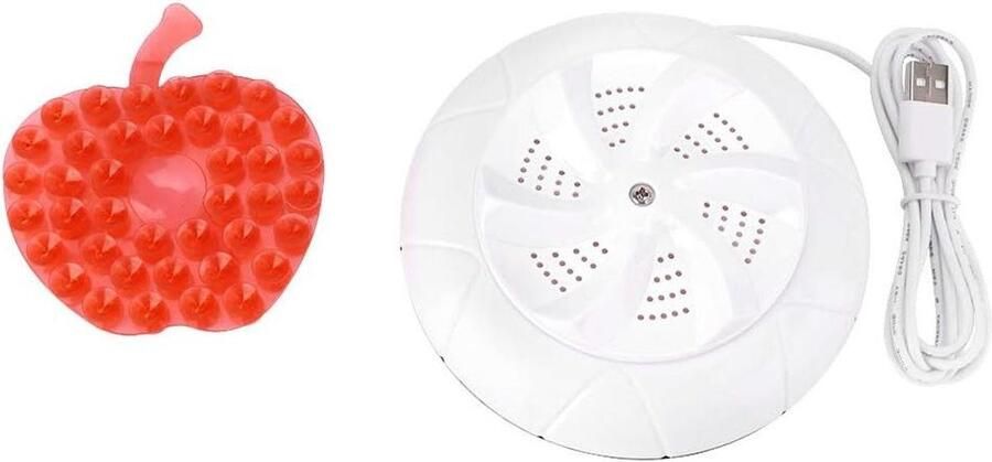 Mini Wasmachine Draagbare Turbine Wasmachine Reizen en Kleine Was Ultrasone Vibratie Reiniging 1kg Capaciteit Wit