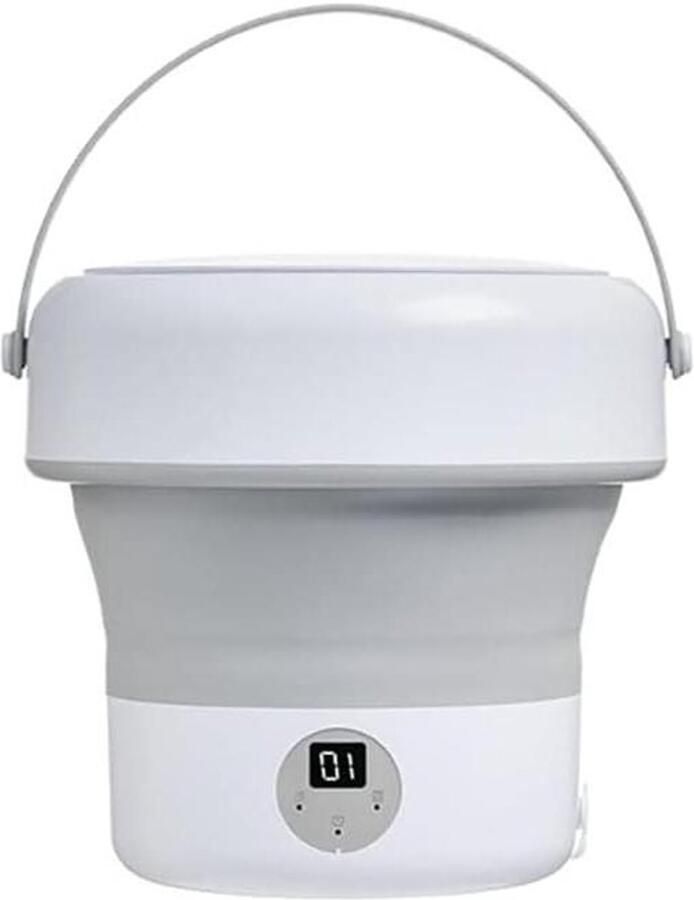 Mini Wasmachine Draagbare Vouwwasmachine Reizen en Camping Opvouwbaar Compact Ontwerp 4.8 Liter Capaciteit Grijs