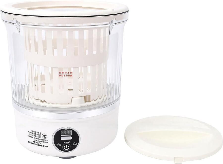 Mini Wasmachine Draagbare Washer Kleine Wasjes Draadloos Gebruiksgemak 3 Liter Wit