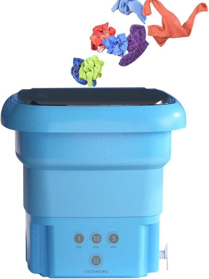 Mini Wasmachine Draagbare Washer Persoonlijk Wassen Touchscreen Bediening 2.8 kg Capaciteit Lichtblauw