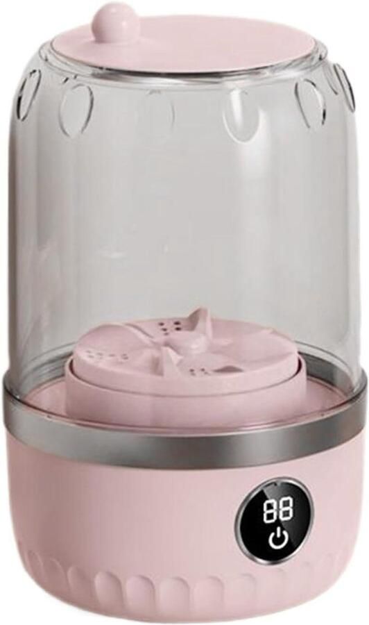 Mini Wasmachine Draagbare Wasmachine Compact Kleine Wasjes Doen Energiezuinig en Waterbesparend 1L Capaciteit Roze