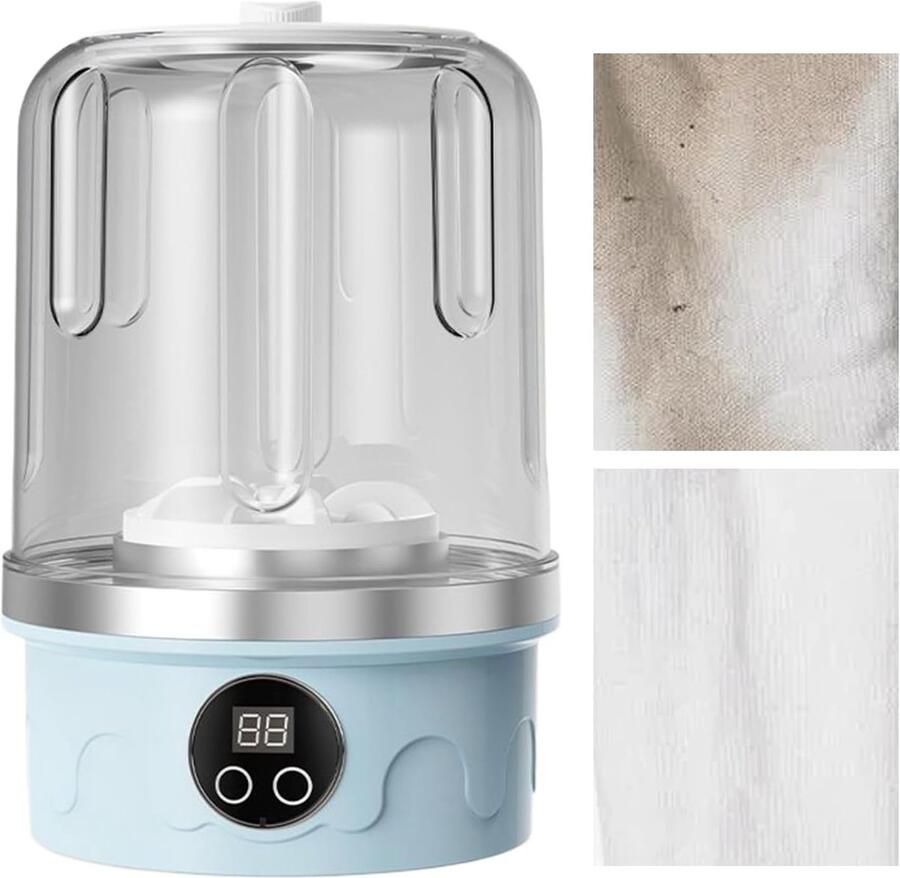 Reis Wasmachine Draagbare Washer Sokken Wassen Stil Energiezuinig Compact Formaat Blauw
