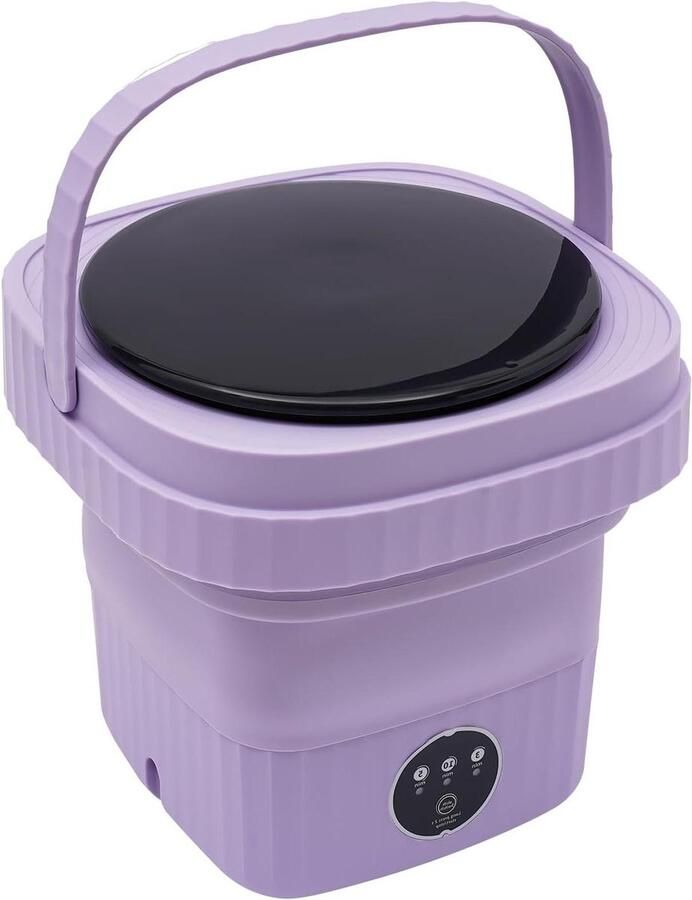 Mini Wasmachine Draagbare Wasmachine Kleding Wassen Opvouwbaar Ontwerp 6 Liter Paars
