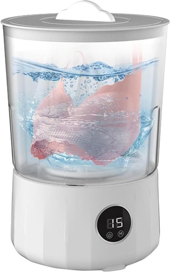 Mini Wasmachine Draagbare Wasmachine Kleding Wassen Touchscreen Bediening 17.1 x 18.4 x 17.1 cm Wit