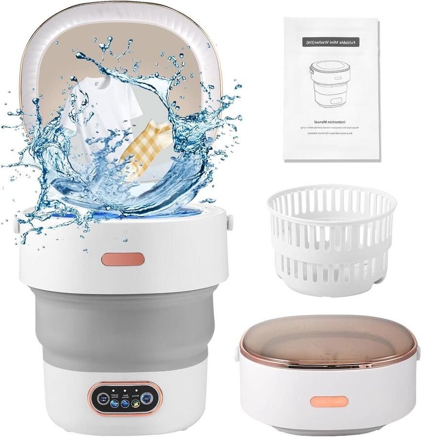 Mini wasmachine Draagbare reiniger Kleding reinigen Opvouwbaar ontwerp 13 Liter capaciteit Wit