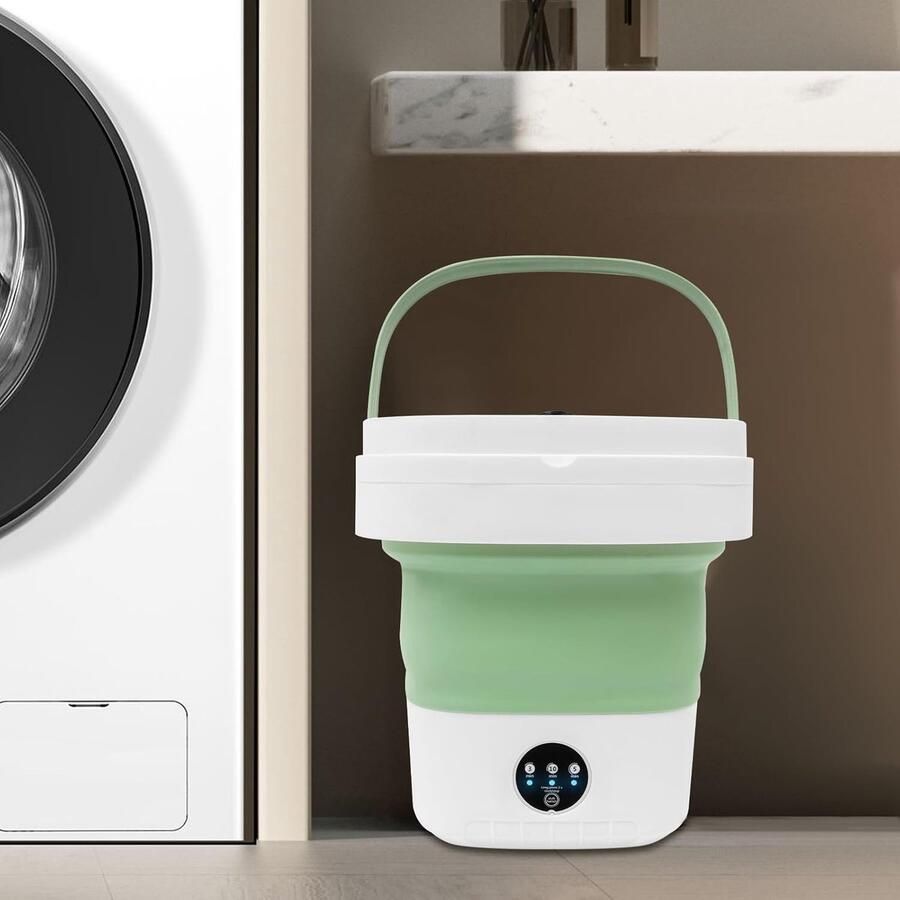Mini Wasmachine Draagbare Wasmachine Kleine Kleding Wassen Opvouwbaar Ontwerp 30x30x33 cm Groen