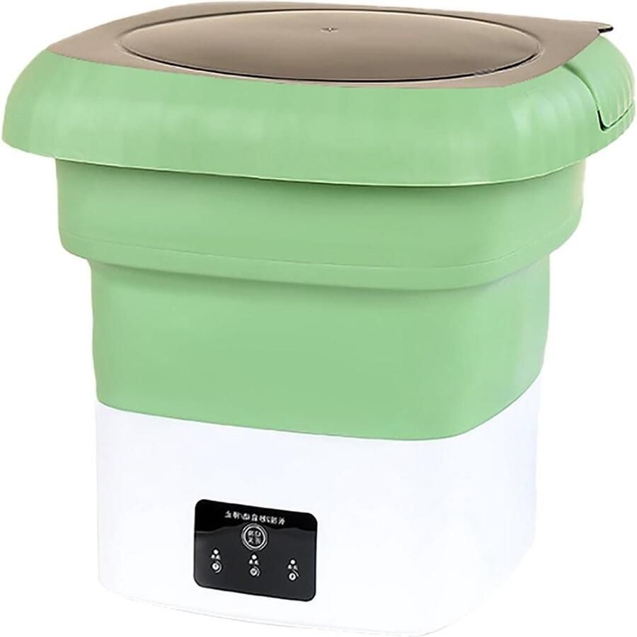 Draagbare Wasmachine Kleine Wasmachine Opvouwbaar Schoon Ondergoed Wassen Geïntegreerd Wassen Drogen 8 Liter Capaciteit Groen