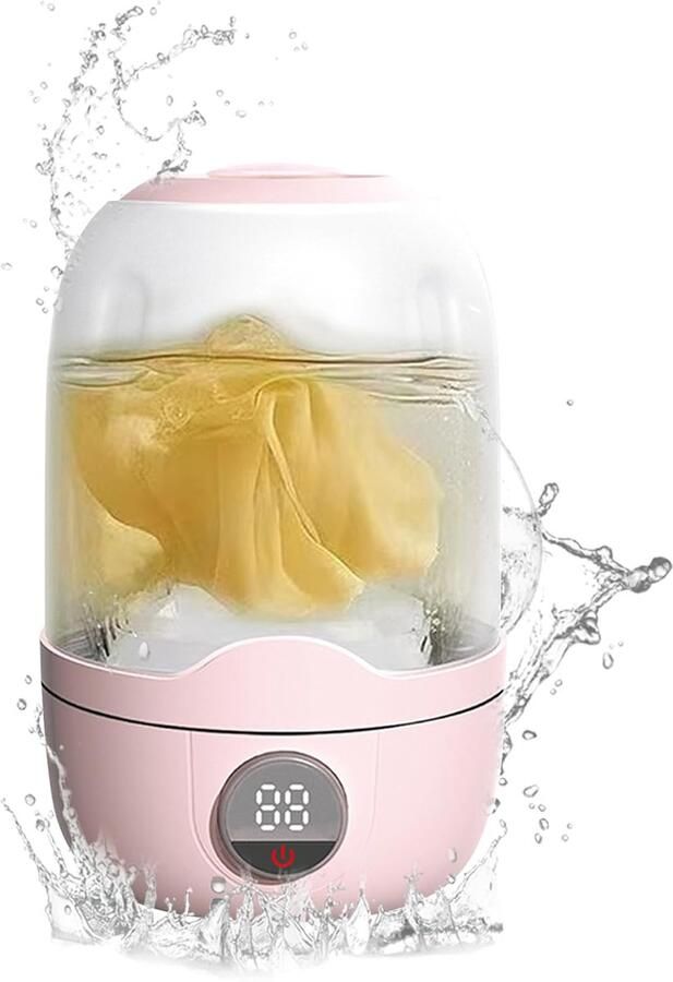 Mini Wasmachine Draagbare Wasmachine Kleine Was Stille Werking 1.1 Liter Roze
