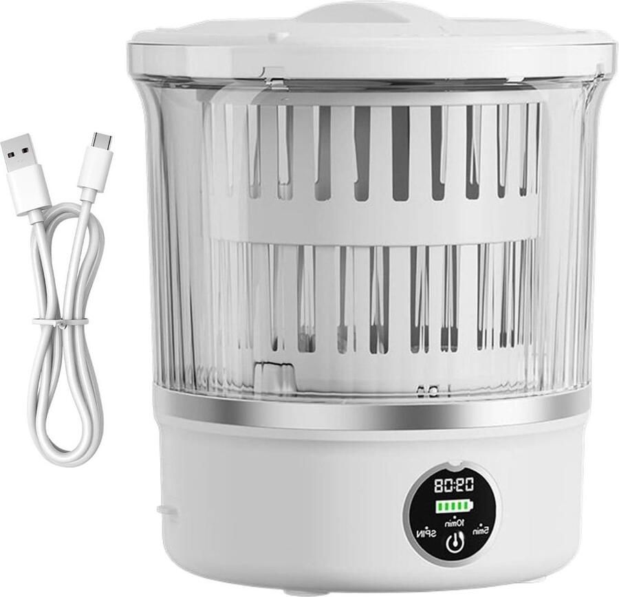 Mini Wasmachine Draagbare Wasmachine Kleine Wasjes Automatische Reiniging 3 Liter Wit