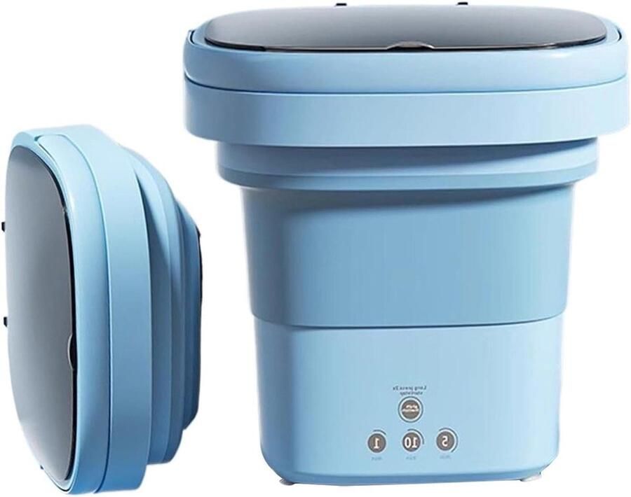 Mini wasmachine Draagbare wasmachine Kleine wasjes doen Opvouwbaar compact ontwerp 6 liter Blauw