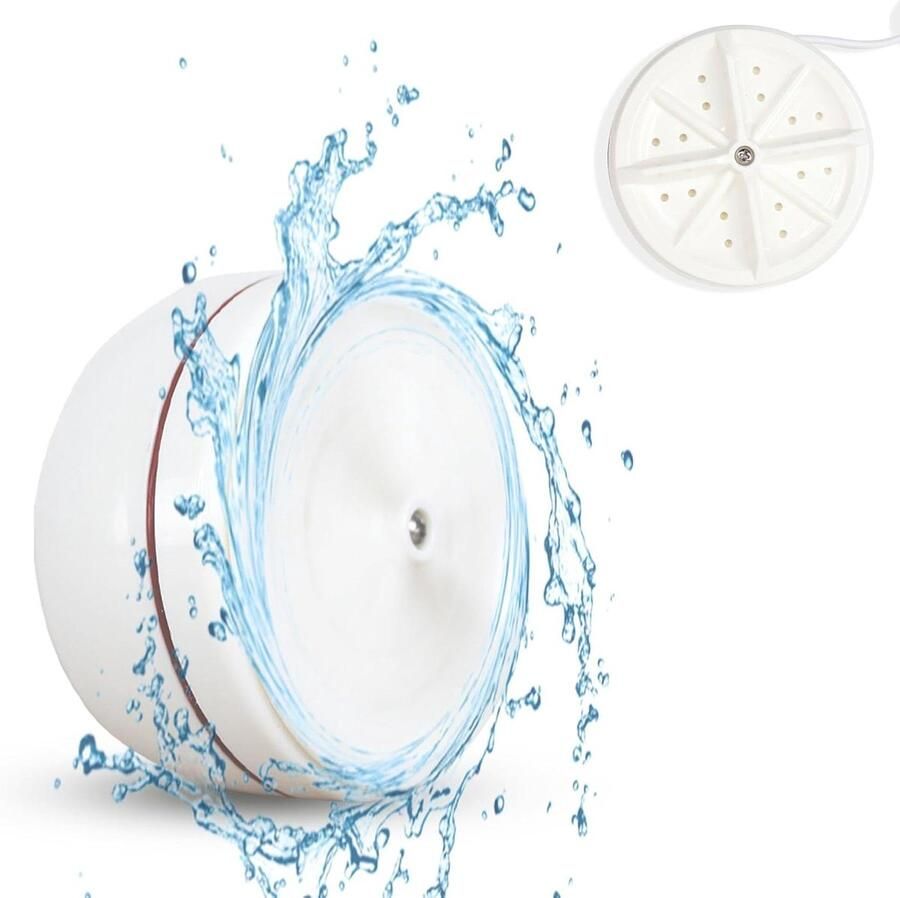 Mini Wasmachine Draagbare Wasmachine Kleine Wasjes Dubbele Rotatie 1kg Capaciteit Wit