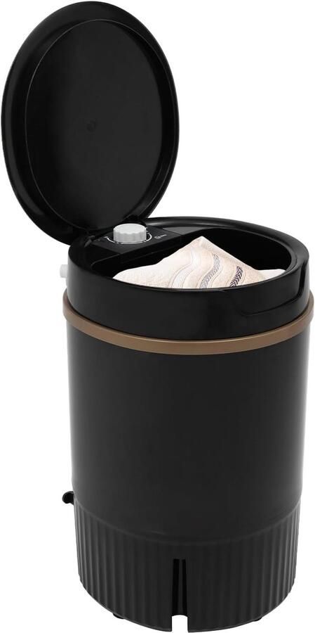 Mini Wasmachine Compact Apparaat Reizen en Kamperen Met Centrifugefunctie 4.5 Liter Zwart