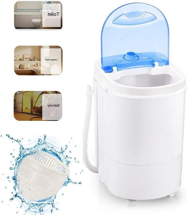 Mini-wasmachine Draagbare wasmachine Kleine wasjes Nabootsing handwas 45 kg capaciteit Wit