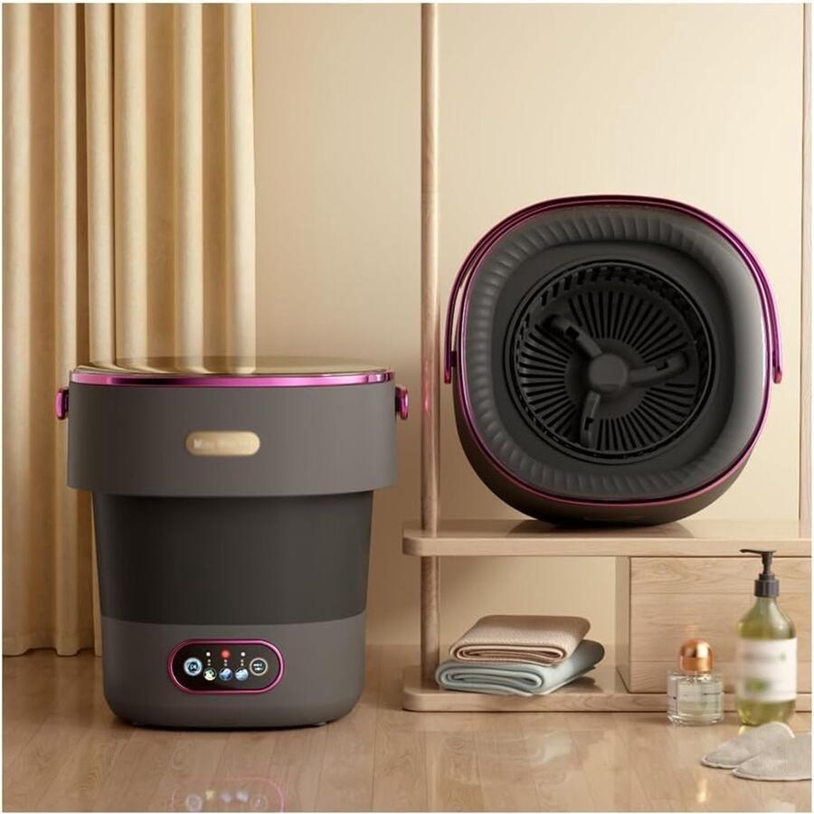 Mini Wasmachine Draagbare Wasmachine Kleine Wasjes Opvouwbaar Design 13 Liter Inhoud Zwart