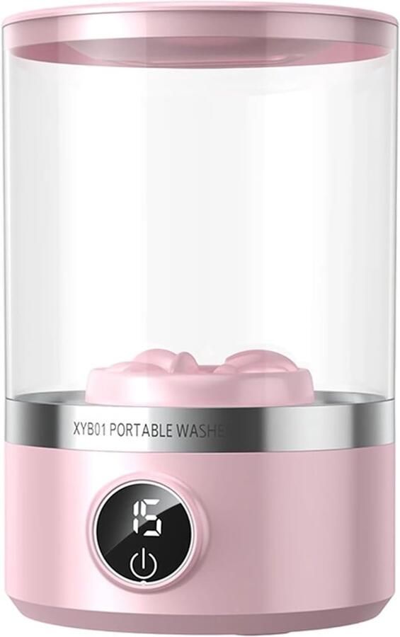 Mini Wasmachine Draagbare Wasmachine Ondergoed Hygiënisch Wassen 3D Wrijvingsactie 17 liter Roze