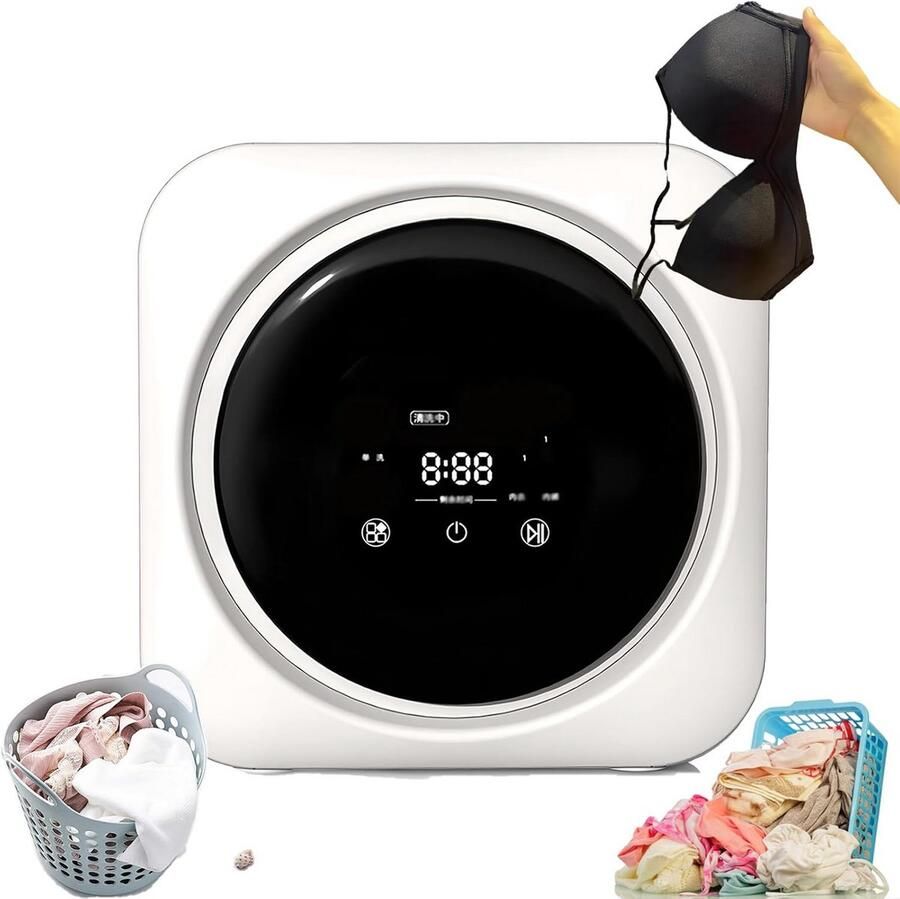 Mini Wasmachine Draagbare Wasmachine Ondergoed Wassen 2-in-1 Wasdroger 3.5 Liter Wit