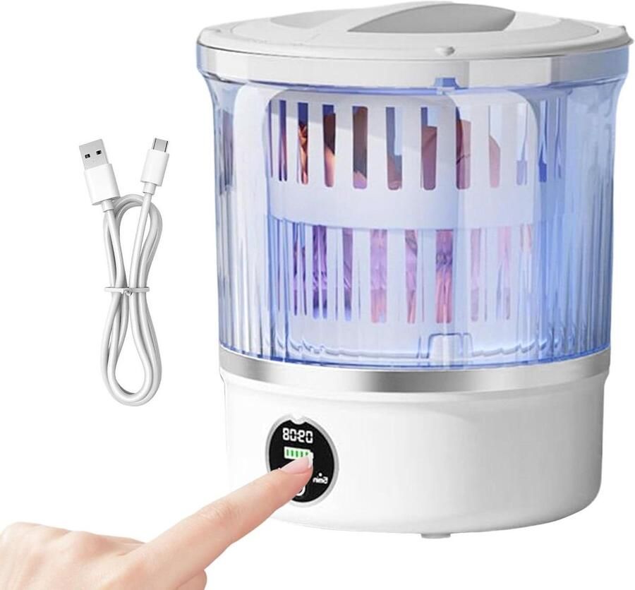 Mini Wasmachine Draagbare Wasmachine Ondergoed Wassen Geluidsarme Werking 208 cm Wit