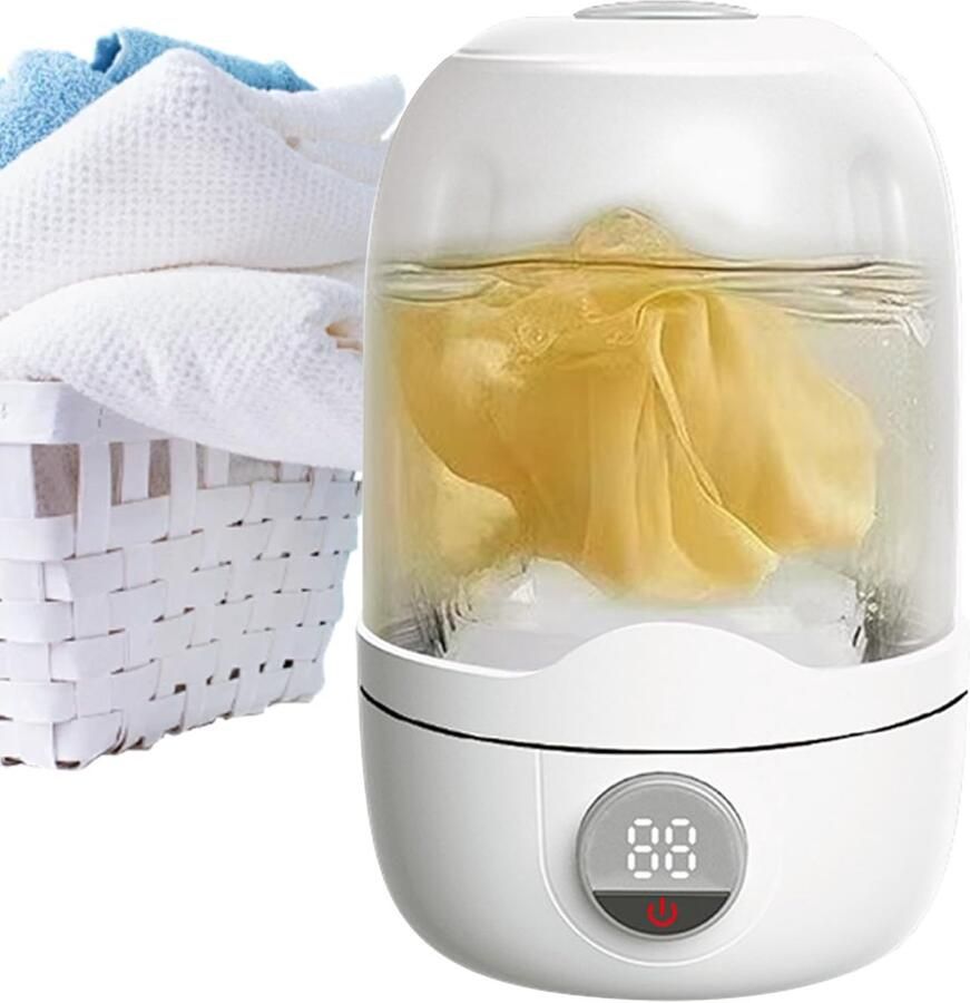 Mini wasmachine Draagbare wasmachine Ondergoed wassen Handsimulatie technologie 1.1 liter Wit