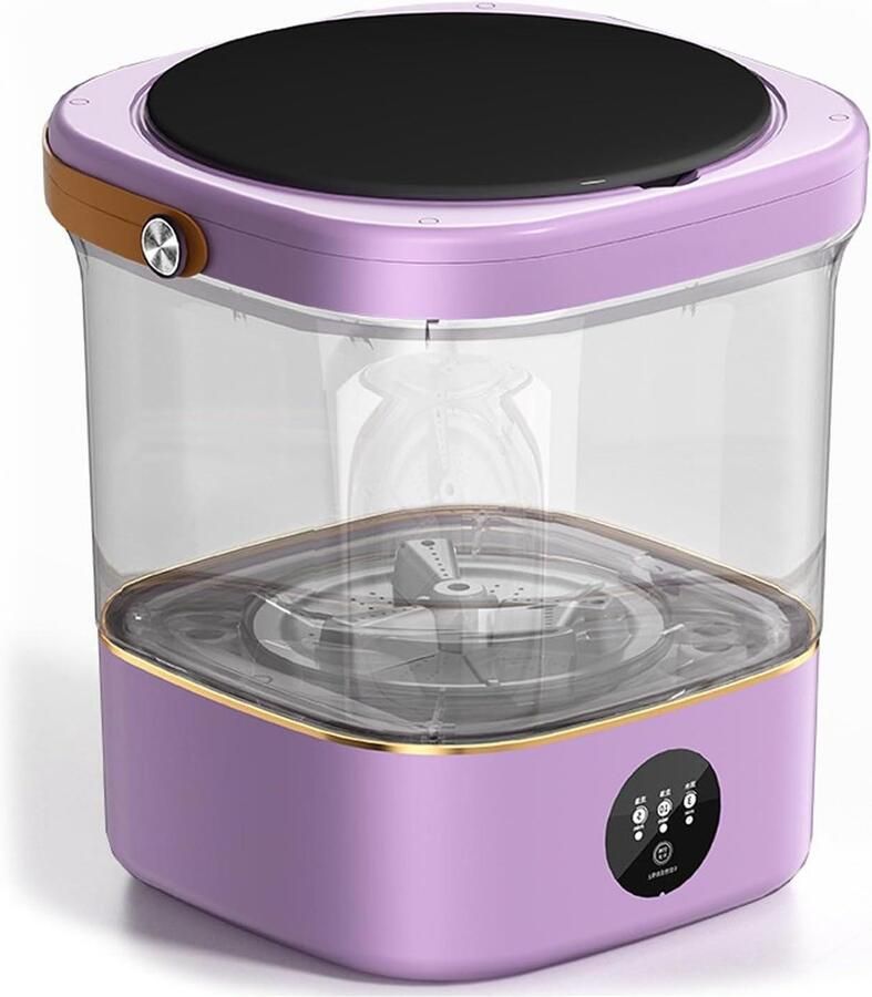 Mini Wasmachine Draagbare Wasmachine Ondergoed Wassen Hygiëne Dubbele Zone 12 Liter Paars
