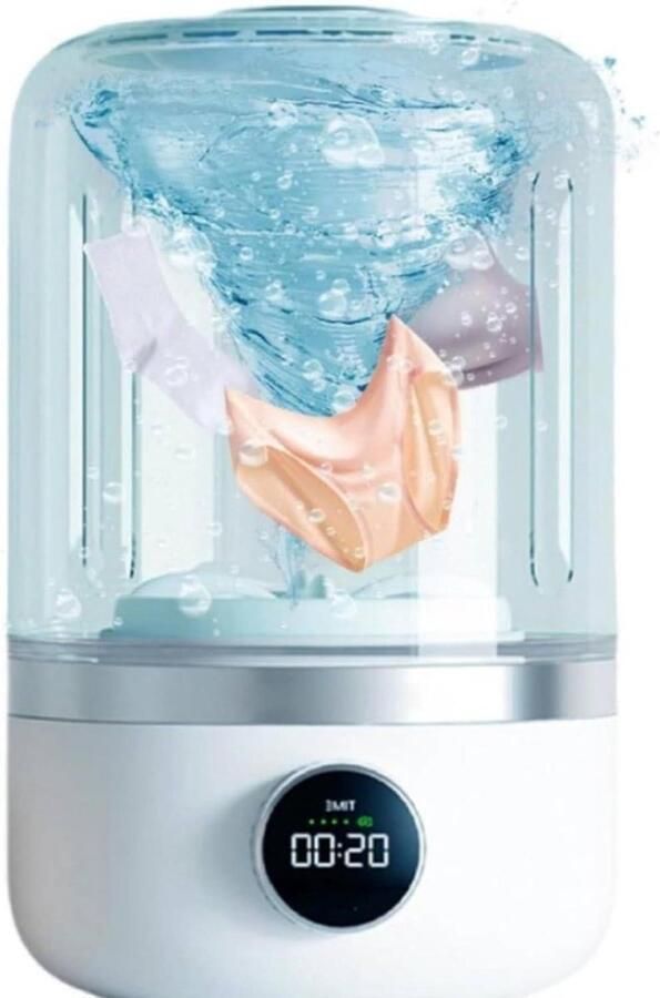 Mini Wasmachine Draagbare Wasmachine Ondergoed Wassen Oplaadbaar Draadloos 1.2L Capaciteit Wit