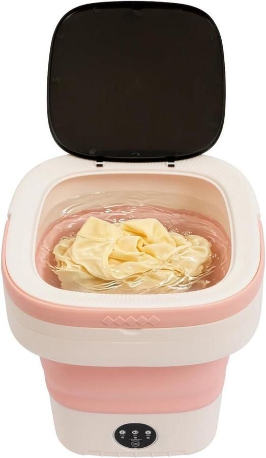 Mini wasmachine Draagbare wasmachine Ondergoed wassen Opvouwbaar ontwerp 12 liter Roze
