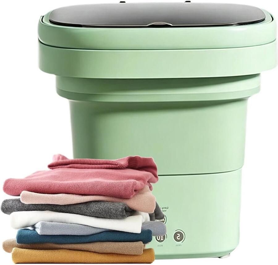 Mini Wasmachine Opvouwbare Wasmachine Kleine Wasjes Stille Werking 6 Liter Capaciteit Groen