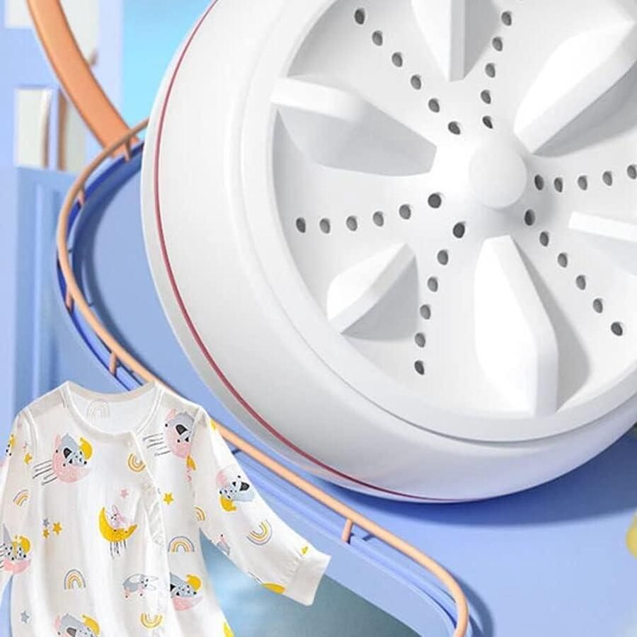 Mini Wasmachine Draagbare Wasmachine Ultrasoon Kleine Kleding Wassen Ultrasone Turboreiniging 12.5 cm Wit