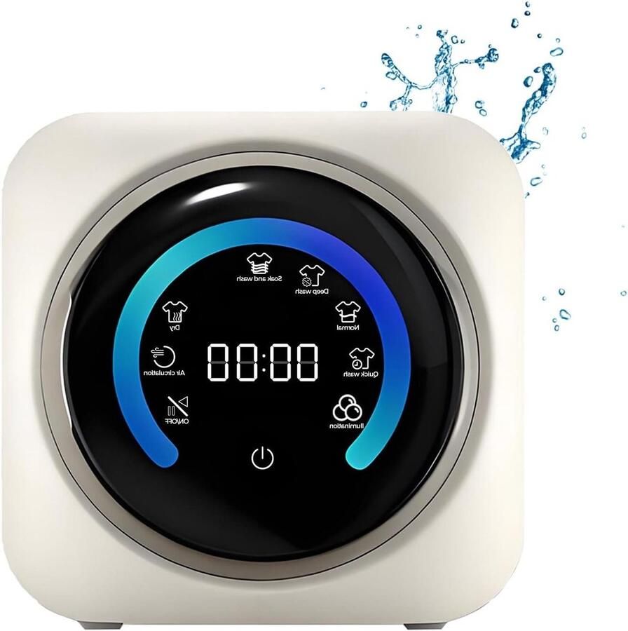Mini Wasmachine Droger Compact Apparaat Delicaat Wassen Ruimtebesparend Ontwerp 3.5 Liter Wit