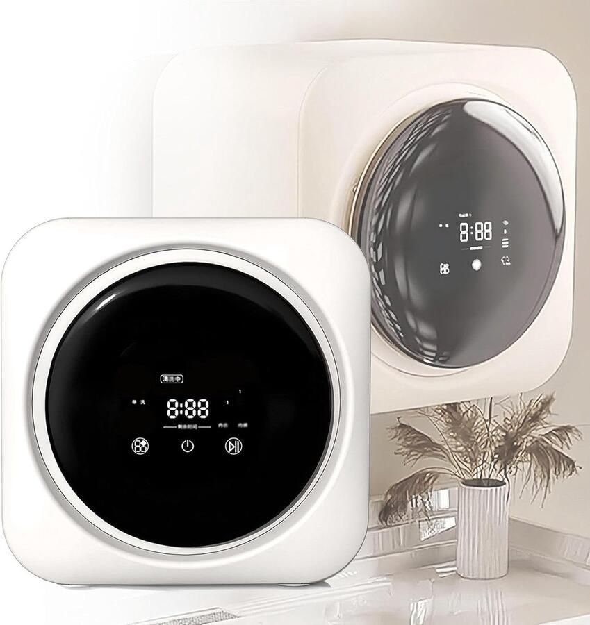 Mini Wasmachine Droger Compacte Wasdroger Kleine Kleding Wassen 2-in-1 Combinatie 3.5 Liter Zwart