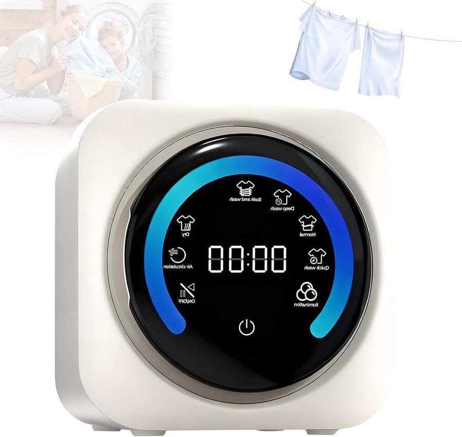 Mini Wasmachine Droger Draagbare Wasmachine Compacte Wasmachine Kleine Kleding Wassen 2-in-1 Wassen Drogen 3.5 Liter Wit