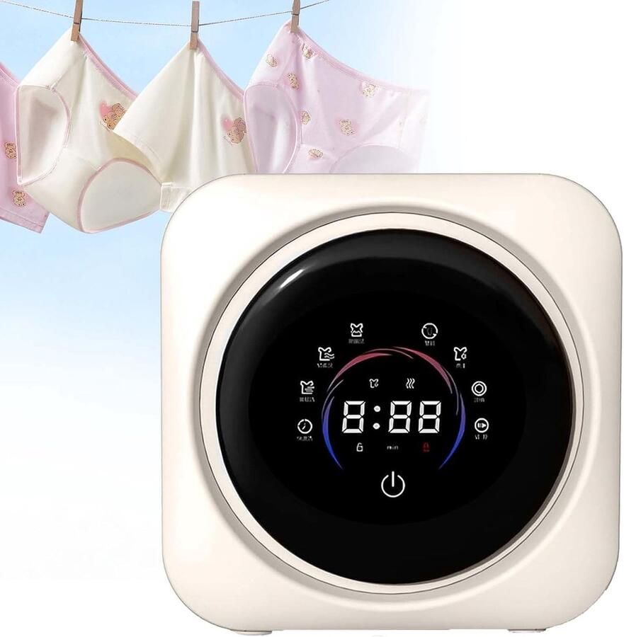 Mini Wasmachine Droger Draagbare Wasmachine Kleine Kleding Wassen Hetelucht Drogen 03 kg Wit
